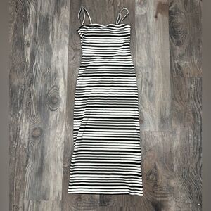 NWOT Billabong Black & White Striped Midi Bodycon Dress